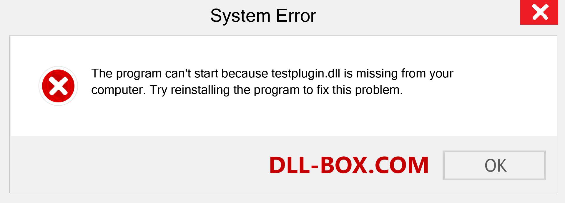  testplugin.dll file is missing?. Download for Windows 7, 8, 10 - Fix  testplugin dll Missing Error on Windows, photos, images